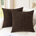 CaliTime Throw Pillow Covers Decorative 16 X 16 Inches Pack of 2 Cozy Chenille by CaliTime