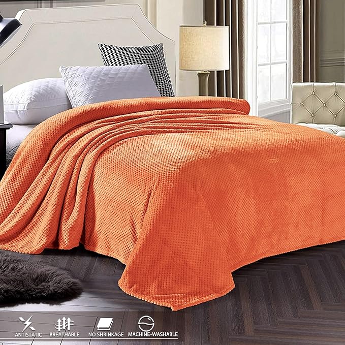Exclusivo Mezcla Fleece Bed Blanket Twin Size, Super Soft and Warm Blankets - Image 3
