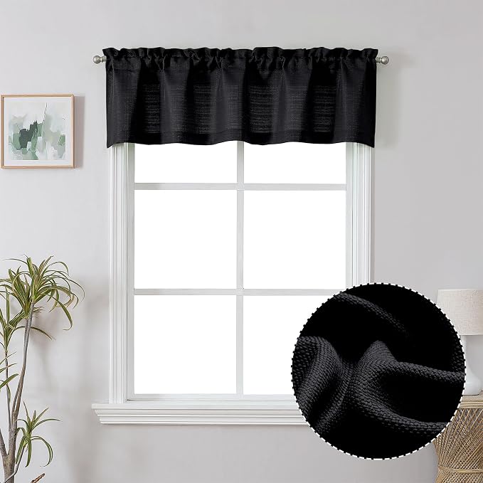 Chyhomenyc Black Short Curtain Valance by Chyhomenyc