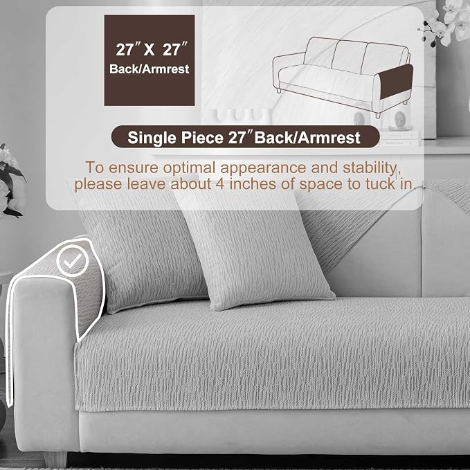 Soft Waterproof Chenille Cover Washable, Non Slip Sectional Sofa Covers - Image 2