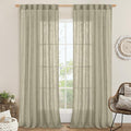 Sheer Linen Curtains 96 inches Long 2 Panels Set by LAMIT