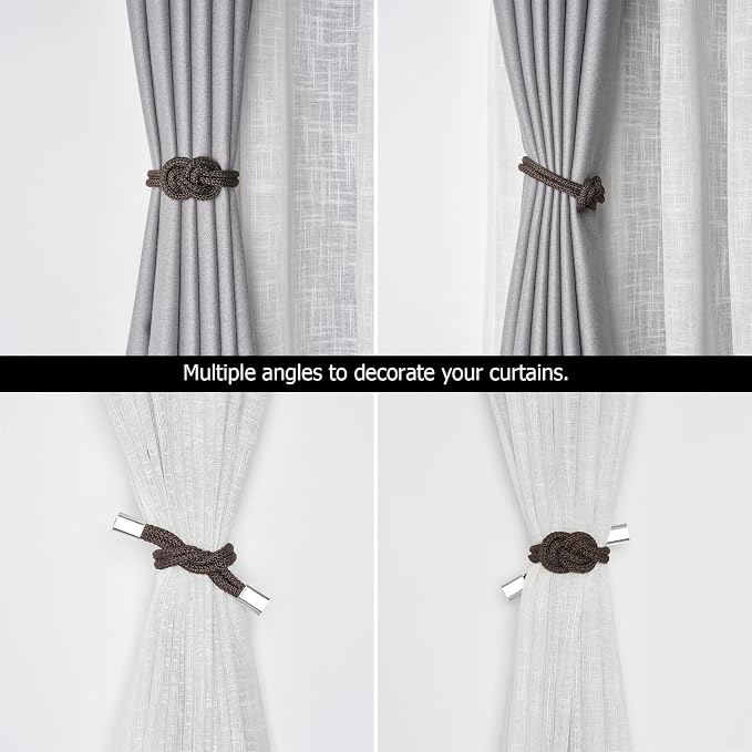 NICEEC 2 Pack Mini Magnetic Curtain Tiebacks Nordic Simple Style Drape Tie - Image 6