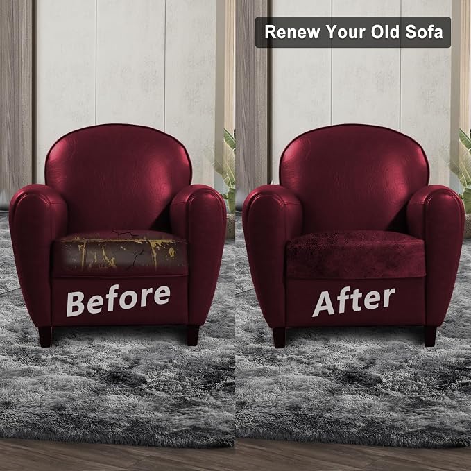 Leather Look Couch Cushion Covers Sofa Seat Slipcovers Sets Couches Furniture - Image 7