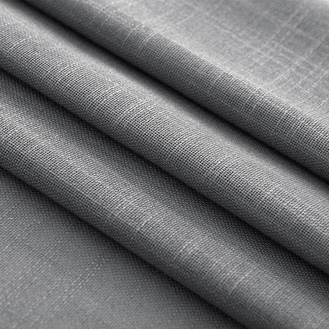 Dark Gray Curtains for Living Room Back Tab Modern Farmhouse Semi Sheer Gray - Image 6