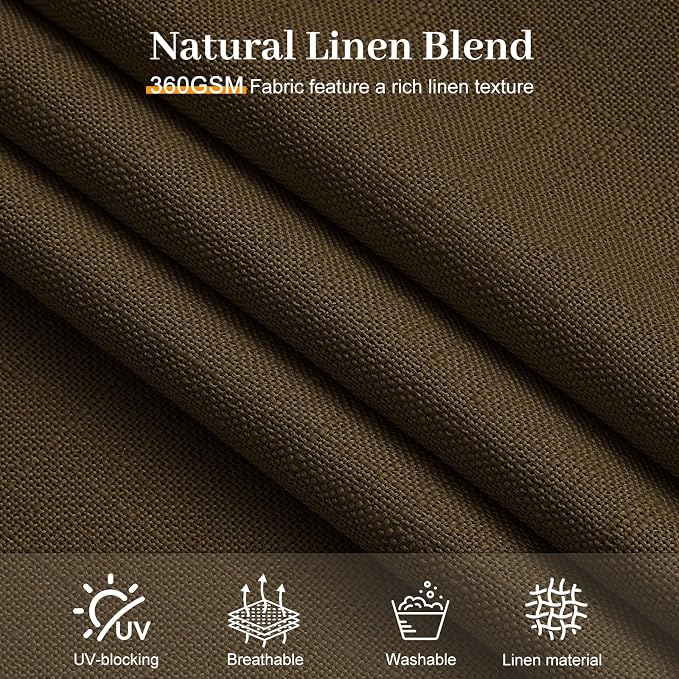 90 Inch Linen Pleated Curtains for Living Room, Light Filtering Pinch Pleated - Image 5