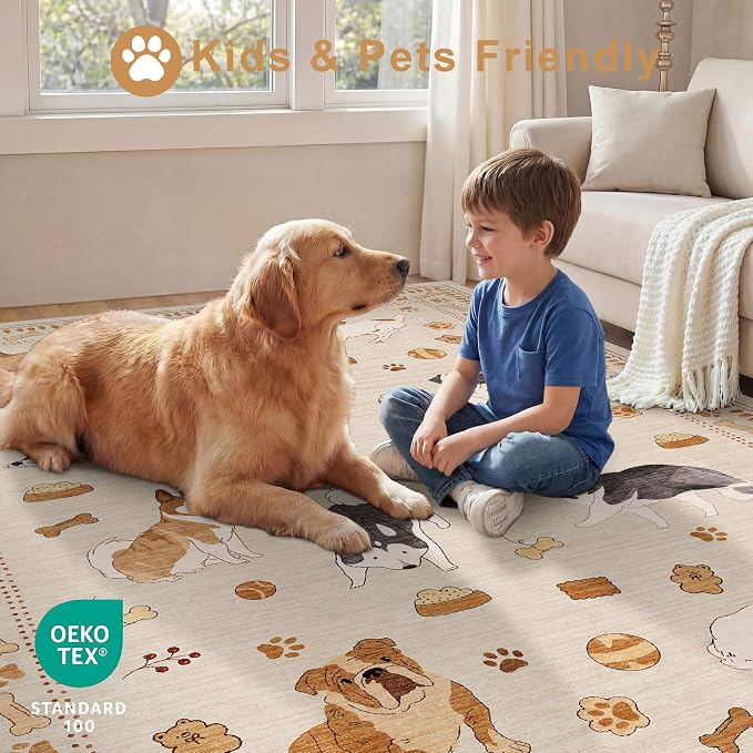 DUKINO 2.6x8 Kitchen Runner Rug, Washable Non Slip Dog Rug, Stain Resistant - Image 4