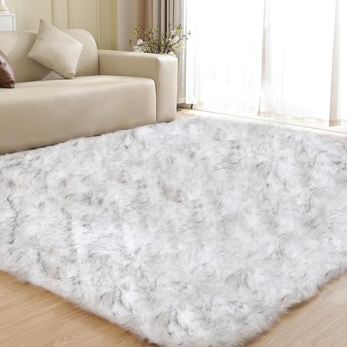 ORINOVA Gray and White Area Rug 6x9 Rugs - Image 8