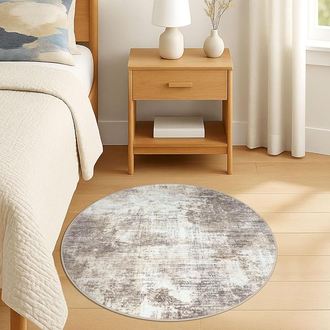 IOHOUZE Round Area Rug 3 Ft Circle Entryway Rugs Round Washable Door Mat Indoor - Image 8
