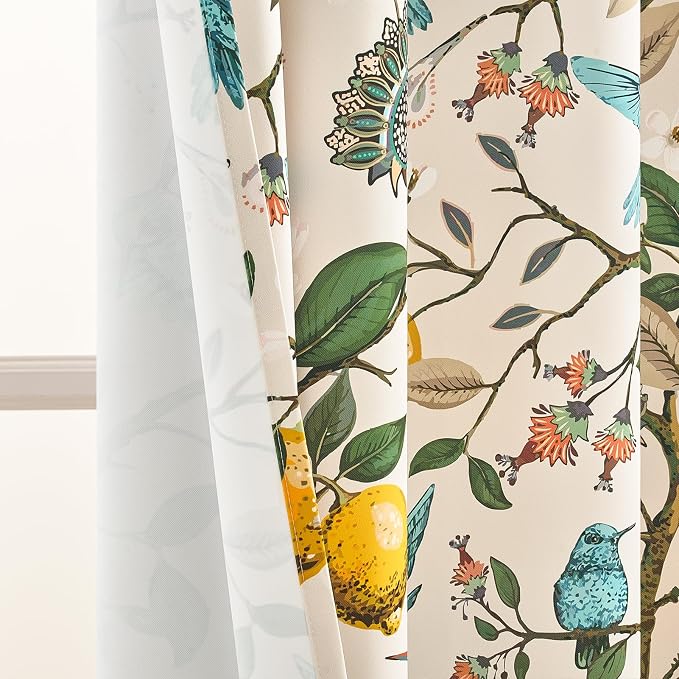 Topfinel Beige Floral Curtains 63 Inch Length 2 Panels Aesthetic Unique Rustic - Image 7