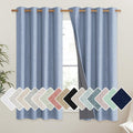 NICETOWN Stone Blue Vintage Linen 100% Blackout Curtains by NICETOWN