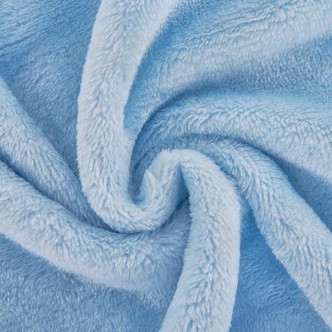 JIAHANNHA Light Blue Throw Blanket Fleece Blanket Throw Size, Super Soft Cozy - Image 3