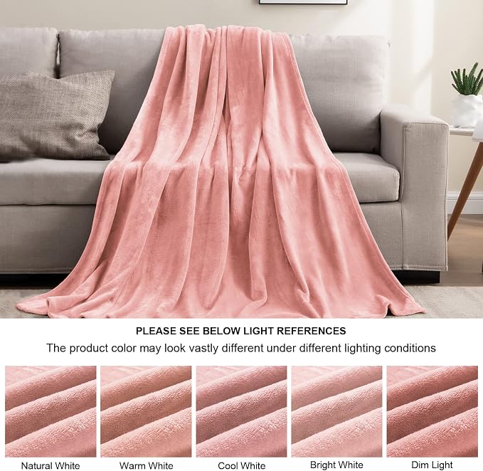BEDELITE Fleece Blankets Queen Size Pink Throw Blankets - Image 4
