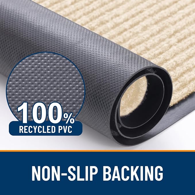 OLANLY 2-Pack Front Door Mats 71x47, Waterproof Heavy-Duty Doormats | Beige - Image 3