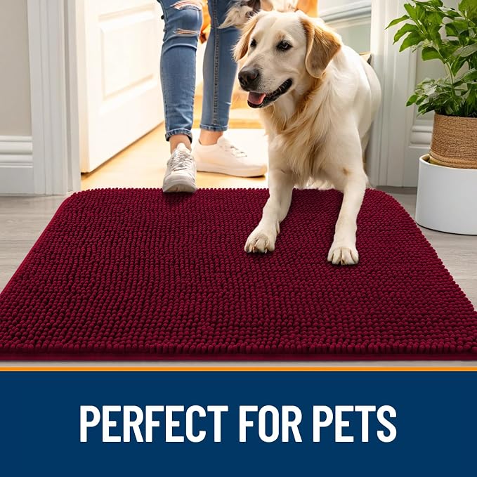OLANLY Dog Door Mat for Muddy Paws 50x30, Absorbs Moisture and Dirt, Absorbent - Image 6