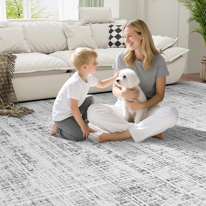 6x9 Area Rugs Washable Rug: Anti-Skid Abstract Modern Living Room Rug Soft Thin - Image 7