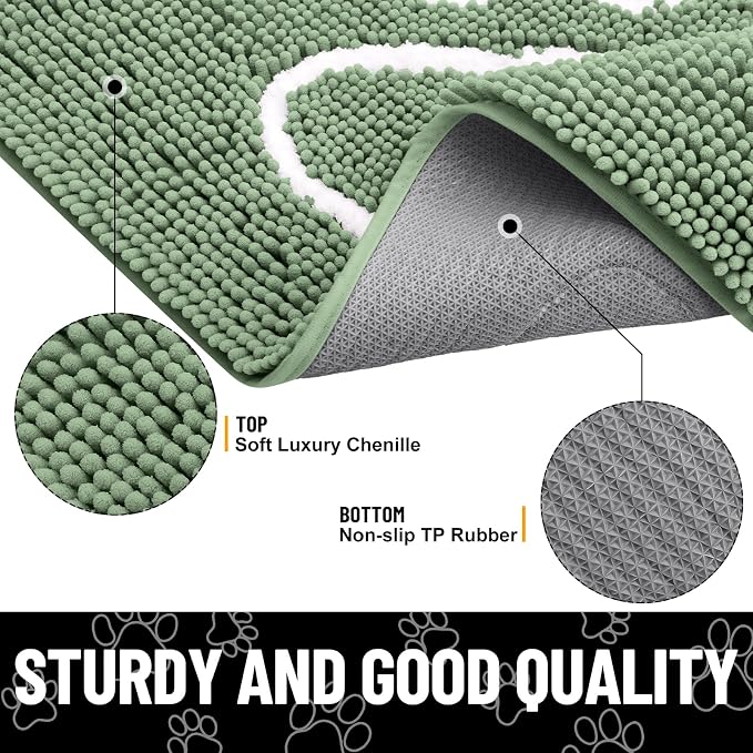 Smiry Dog Door Mat for Muddy Paws, Absorbent Dirt Trapper Non Slip Quick Dry - Image 3