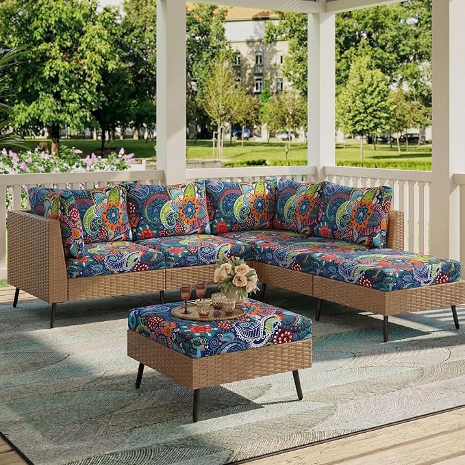 hyha Printed Couch Cushion Covers, Floral Sofa Covers Washable - Image 2