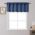 OWENIE Navy Blue Valances for Windows 1 Pcs 20 Inch Length, Light Filtering by OWENIE