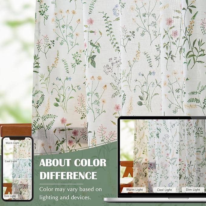 jinchan Floral Linen Blend Curtains - Image 6