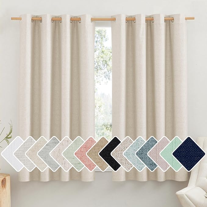 NICETOWN 100% Absolutely Blackout Linen Curtains by NICETOWN