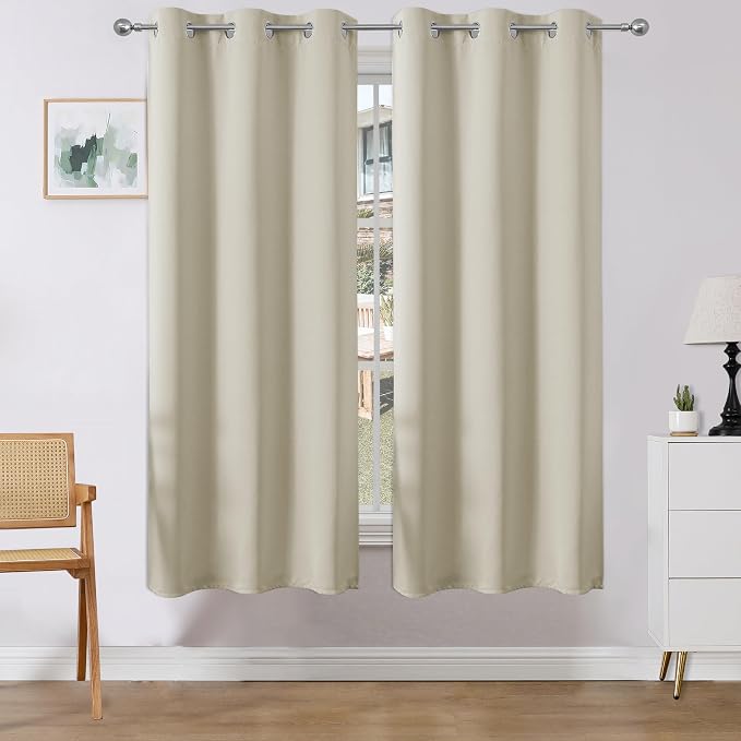 Joydeco Blackout Curtains 72 Inches Long 2 Panels Set, Thermal Insulated Long by JOYDECO