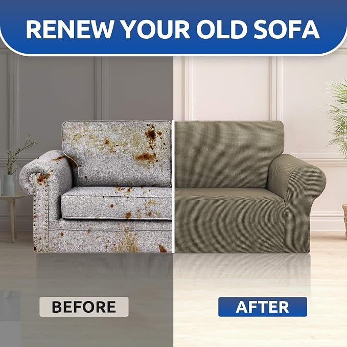 KEKUOU Stretch Loveseat Sofa Cover Slipcover, Couch Covers - Image 7