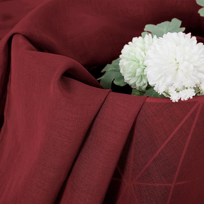 Tollpiz Sheer Tier Curtain Linen Textured Half Kitchen Curtains Sheer Light - Image 6