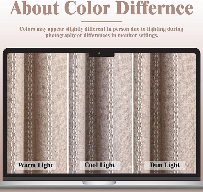 Taupe Boho Blackout Curtains 2 Panels 84 Inch - Image 5