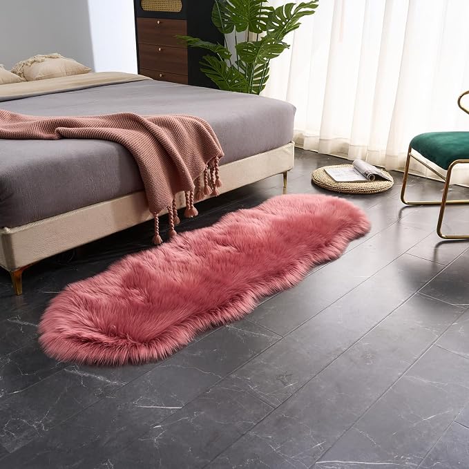 EasyJoy Ultra Soft Fluffy Shaggy Area Rug Faux Fur Rug Chair Cover Seat Pad - Image 4
