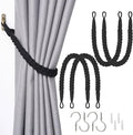 NICEEC 4 Pack Natural Cotton Rope Curtain Tiebacks Elegant Boho Style by NICEEC