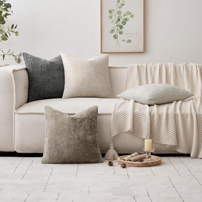 MIULEE Pack of 2 Couch Throw Pillow Covers 20x20 Inch Grey-White Modern Boho - Image 2