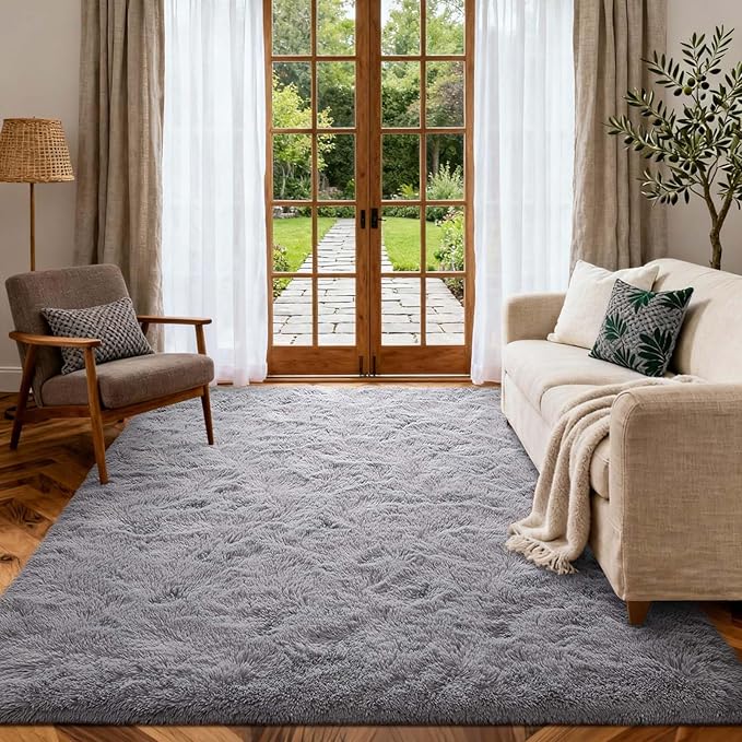 5x7 Ft Shag Area Rug for Bedroom, Ultra Soft Fluffy Furry Rugs for Living Room by Cuzwlovita