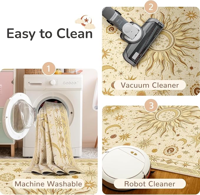 Vacuum-Friendly, 9x12 Washable Area Rug - Image 5