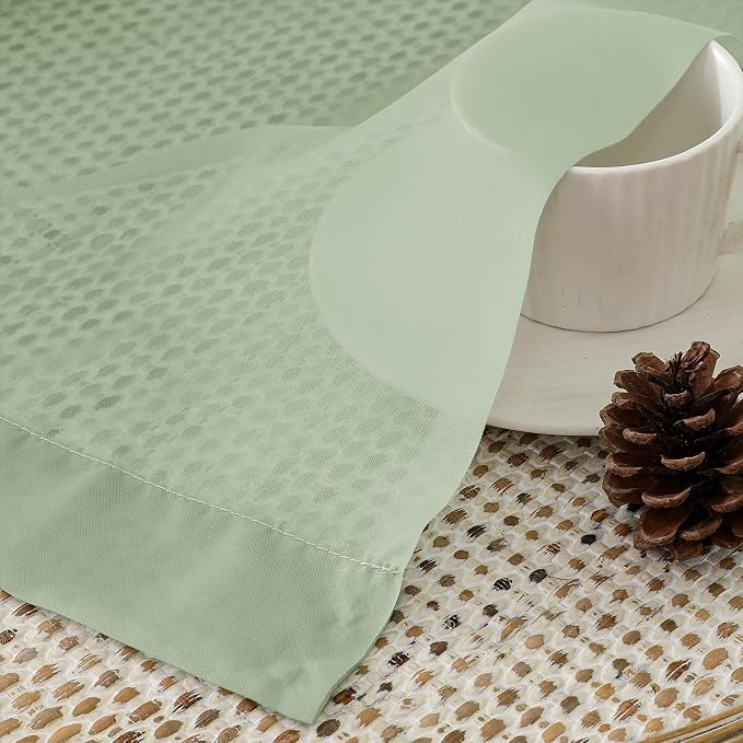 OVZME Light Green Sheer Curtains 96 Inches Long 2 Panels - Image 6