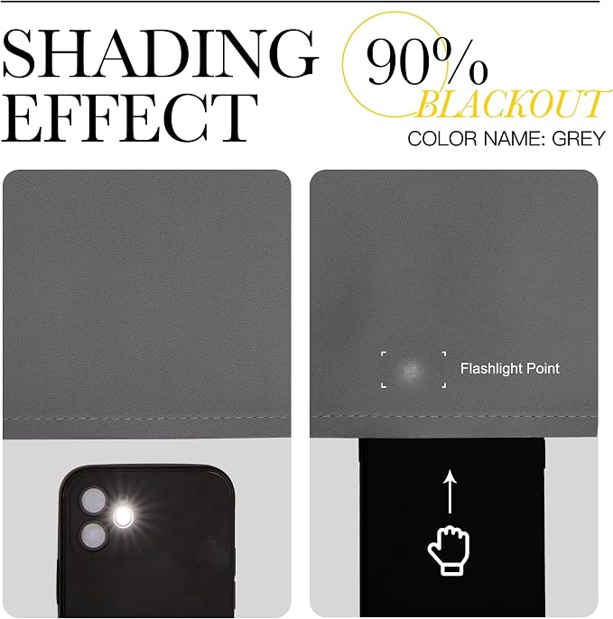 NICETOWN Grey Blackout Curtain Panels - Image 5