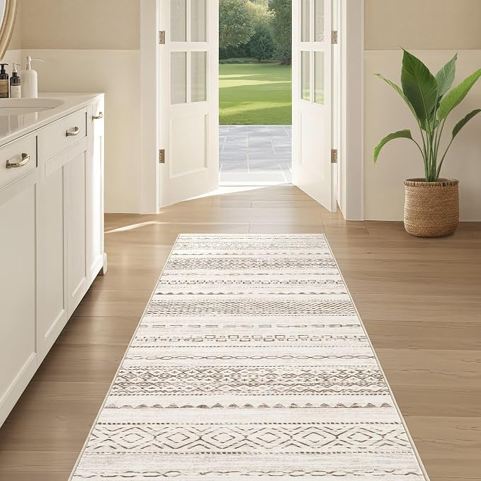 Nakagishi Runner Rug Kitchen Washable Rugs: 3x8 Non-Slip Boho Soft Modern Stain - Image 5