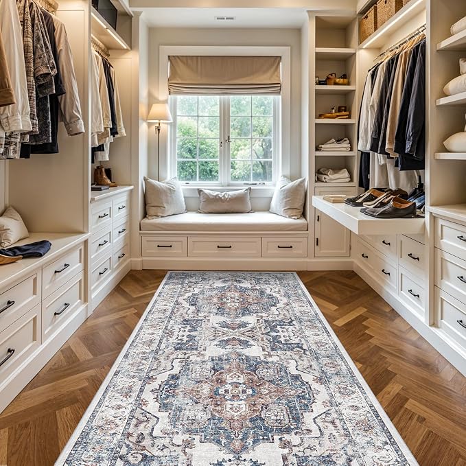 4x10 Washable Hallway Runner Rug: Oriental Living Room Entry Extra Wide Area - Image 3
