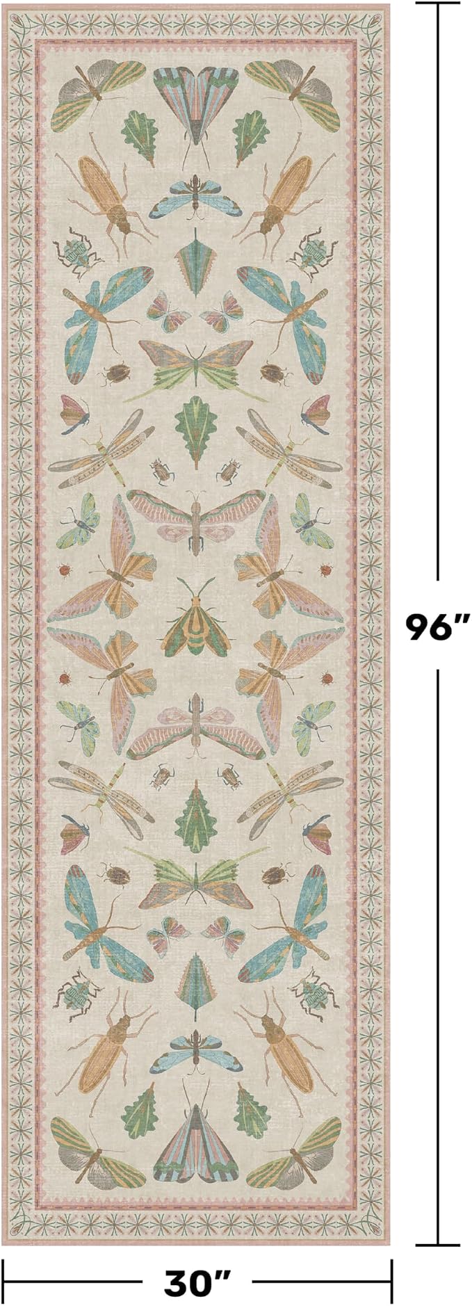 Insect Print 8ft Long Hallway Runner Rug - Image 2