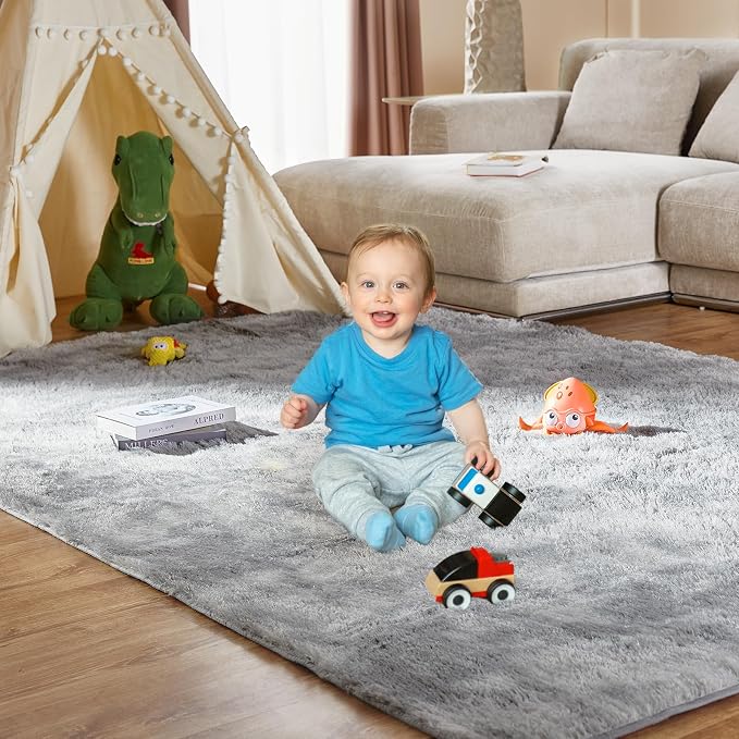 Luxury 8x10 Large Area Rugs for Living Room, Super Soft Fluffy Modern Bedroom - Image 3