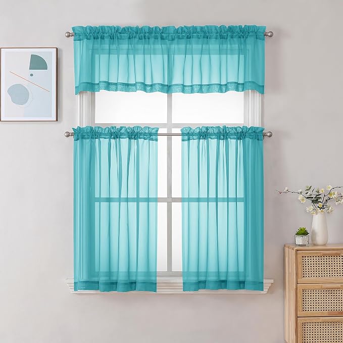 Chyhomenyc Turquoise Sheer Valances - Image 2
