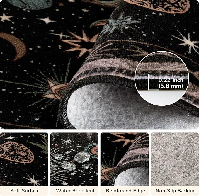 Vacuum-Friendly, Square 8ft Washable Area Rug - Image 2