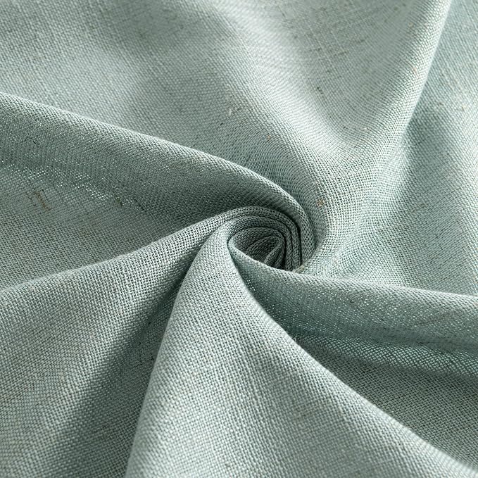 MIULEE Sea Green Linen Curtains 96 Inch Long - Image 8