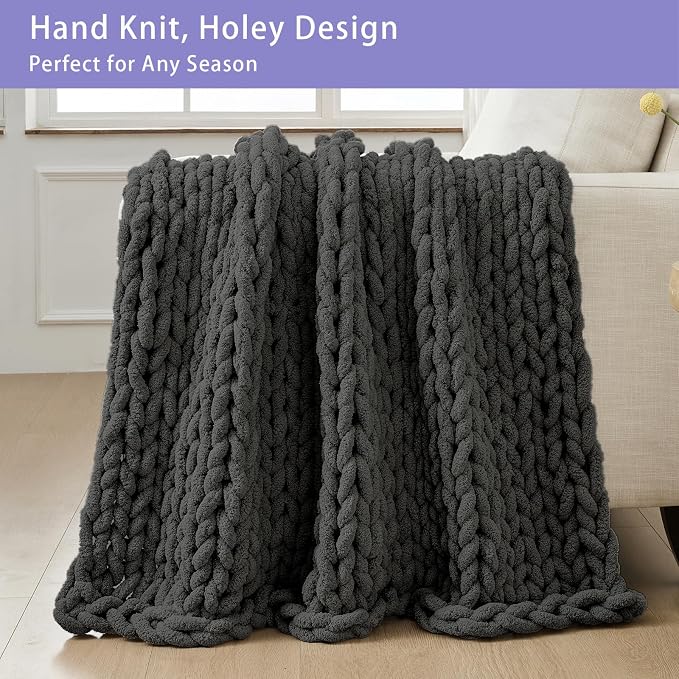Bigacogo Chunky Knit Throw Blanket - Image 5