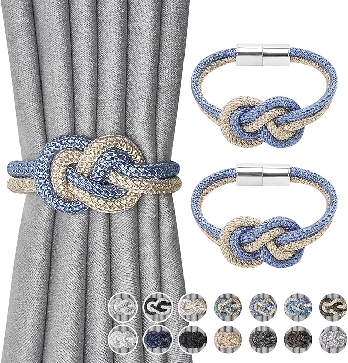 NICEEC 2 Pack Mini Magnetic Curtain Tiebacks Nordic Simple Style Drape Tie by NICEEC
