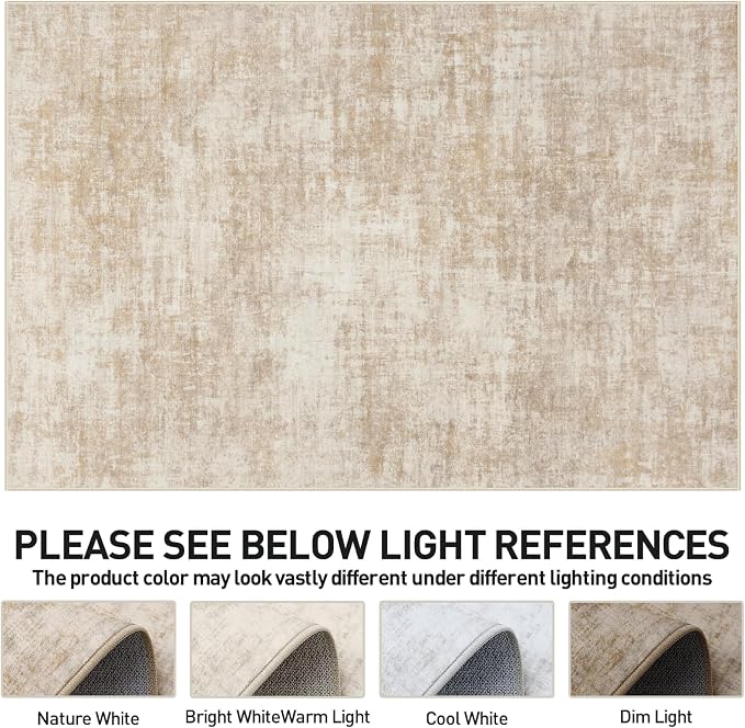 4x6 Area Rugs Washable Rug: Modern Abstract Living Room Rug Soft Anti-Skid Thin - Image 7
