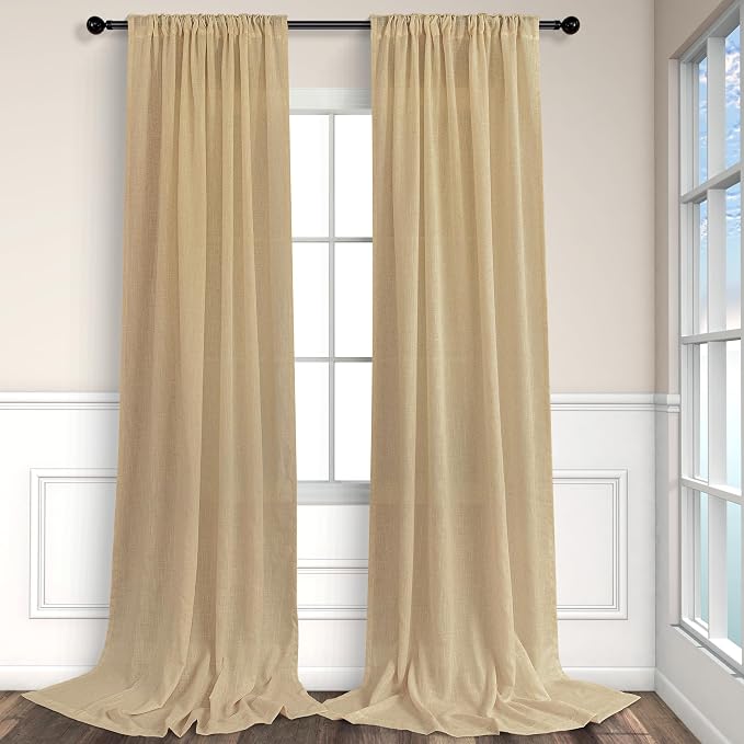 Burlap Color Curtains 84 Inch Length - Image 8