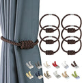 BEL AVENIR Magnetic Curtain Tiebacks, Decorative Drapery Holdbacks Modern Woven by BELAVENIR