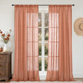 BGment Terracotta 96 Inches Long Linen Curtains by BGment