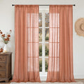 BGment Terracotta Linen Curtains 90 Inch Length by BGment