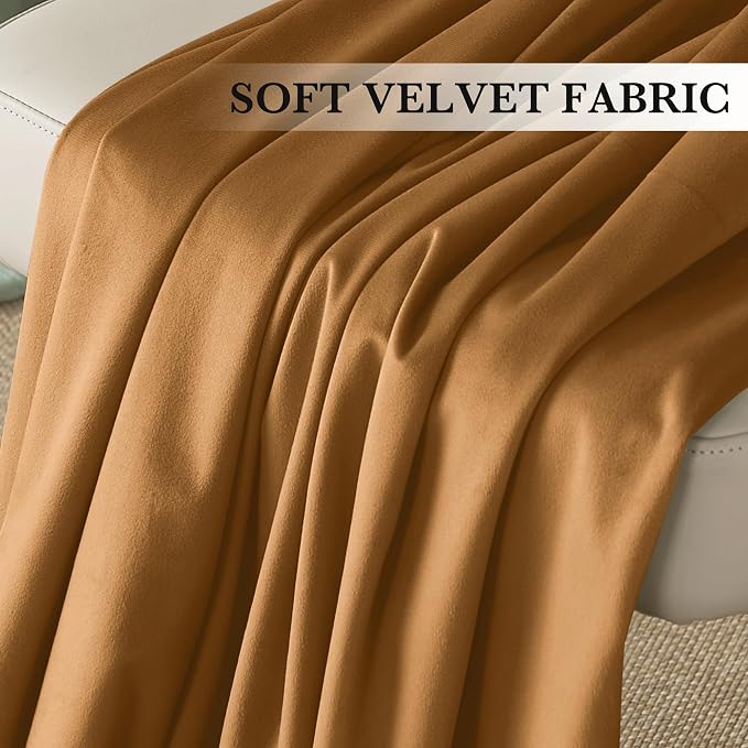 RYB HOME Luxurious Bronze Velvet Curtain Panels - Image 4